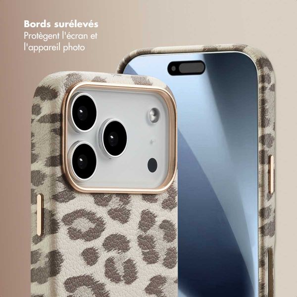 Selencia Coque Sabi imprimé panthère avec MagSafe Apple iPhone 17 Pro - Soft Ivory