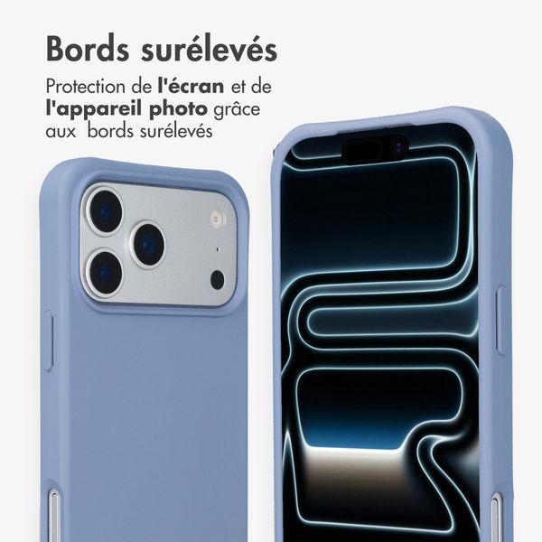 imoshion Coque arrière Color avec cordon amovible et MagSafe Apple iPhone 17 Pro Max - Ash Blue