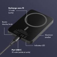 Selencia Powerbank Vivid 5 000 mAh - MagSafe et Qi - Black / Swirl Black