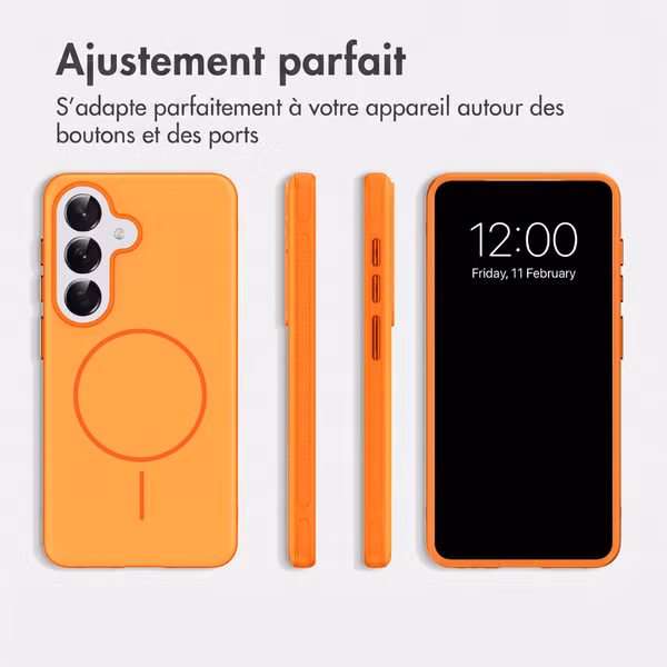 imoshion Coque arrière Color avec Thin MagSafe Ring Samsung Galaxy S25 / S24 - Orange