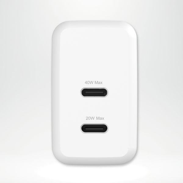 imoshion Adapteur secteur - Chargeur - 2x USB-C - Power Delivery - 40W - Blanc