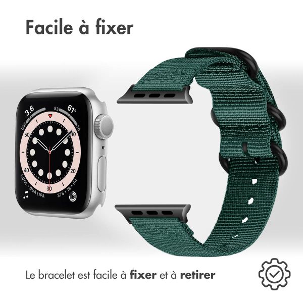 imoshion Bracelet robuste en nylon Apple Watch | 38/40/41/42 mm - Vert foncé