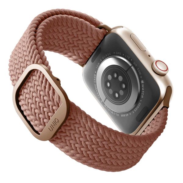 Uniq Bracelet tressé Aspen Apple Watch | 44/45/46/49 mm - Grapefruit Pink