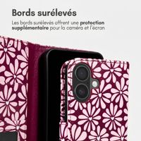 imoshion Étui de télephone portefeuille Design Apple iPhone 16 - Bloom Love Blush