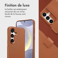 Accezz Étui de télephone portefeuille en cuir 2-en-1 avec MagSafe Samsung Galaxy S25 Plus - Sienna Brown
