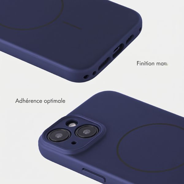 Accezz Coque Grip avec MagSafe Apple iPhone 14 - Bleu foncé