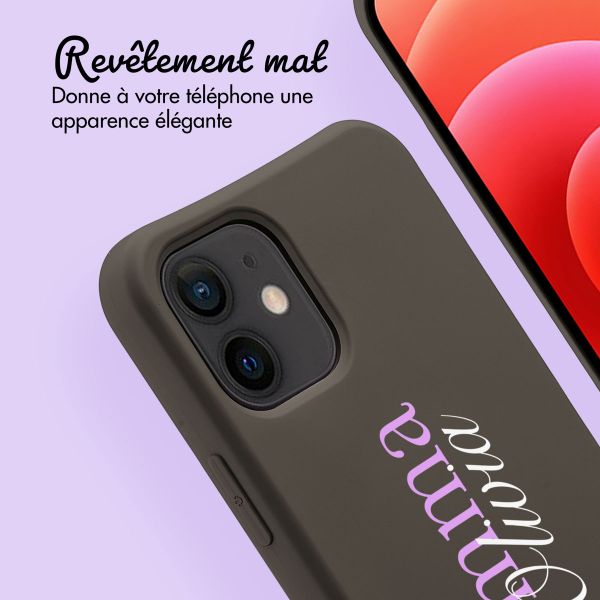 Coque Color MagSafe avec cordon amovible et photo et/ou texte personnalisés Apple iPhone 12 (Pro) - Nom