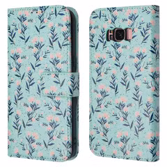 imoshion Étui de télephone portefeuille Design Samsung Galaxy S8 - Blue Flowers