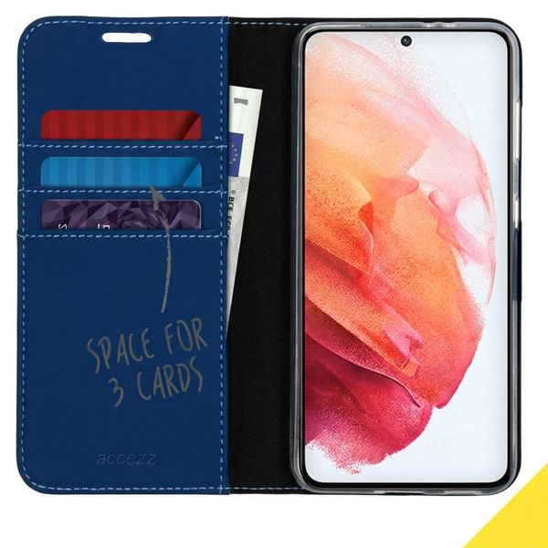 Accezz Étui de télephone Wallet Samsung Galaxy S21 - Bleu foncé
