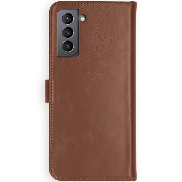 Selencia Étui portefeuille en cuir véritable Samsung Galaxy S21 Plus - Marron clair