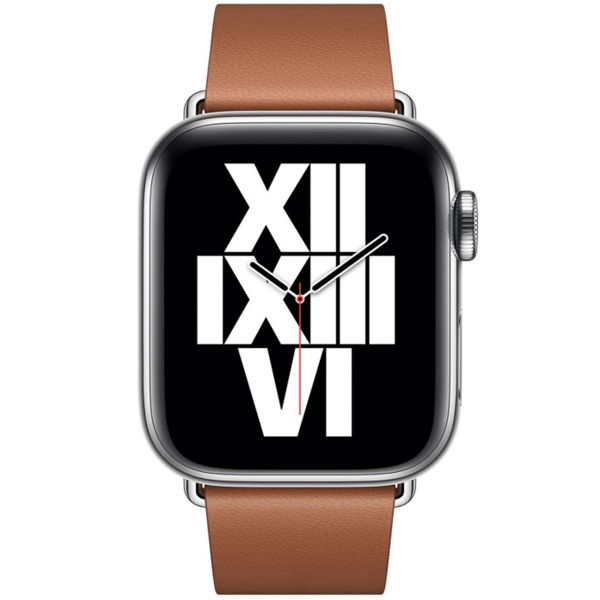 Apple Bracelet Leather Band Modern Buckle Apple Watch | 38/40/41/42 mm - Taille L - Saddle Brown