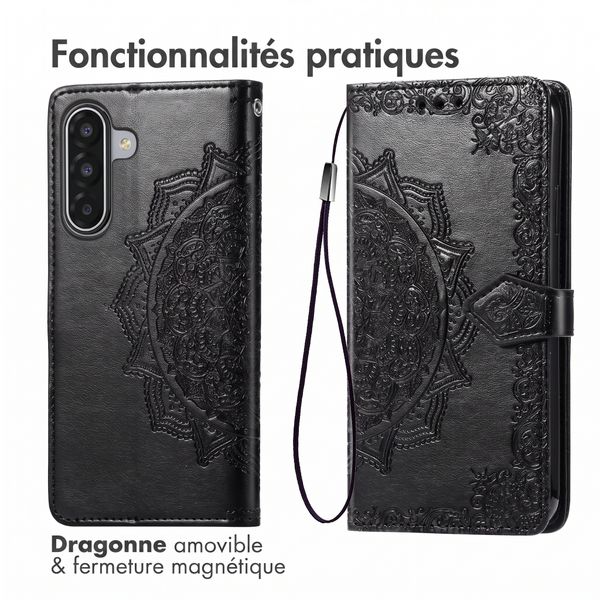 imoshion Etui de télephone Mandala Samsung Galaxy A18 (4G) / A17 (4G/5G) - Noir