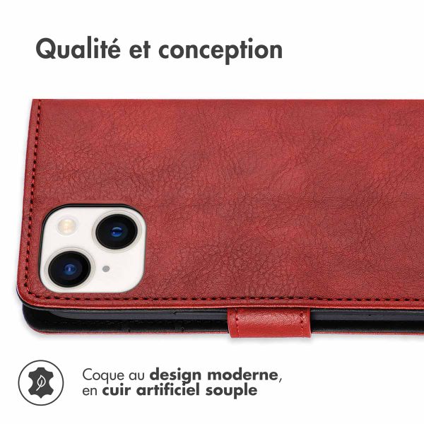 imoshion Étui de télephone portefeuille de luxe Apple iPhone 14 / 13 - Rouge