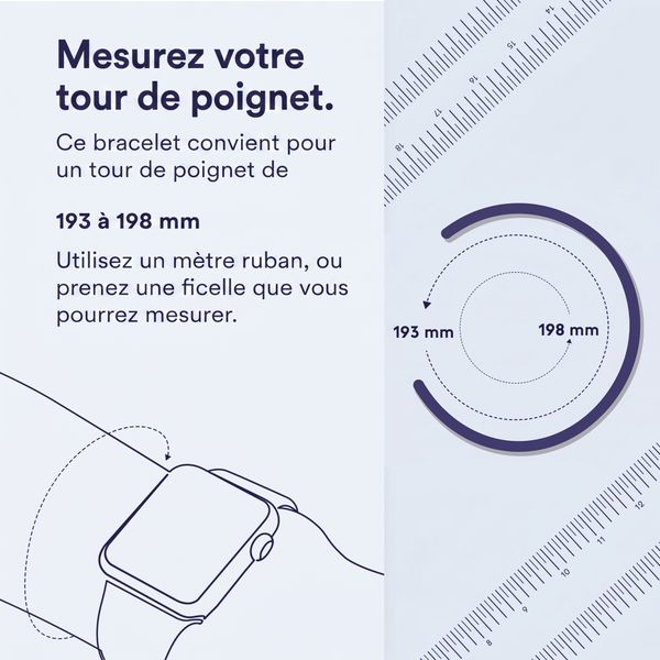 Apple Bracelet Boucle unique en Silicone Apple Watch | 44/45/46/49 mm - Taille 11 - Winter Blue