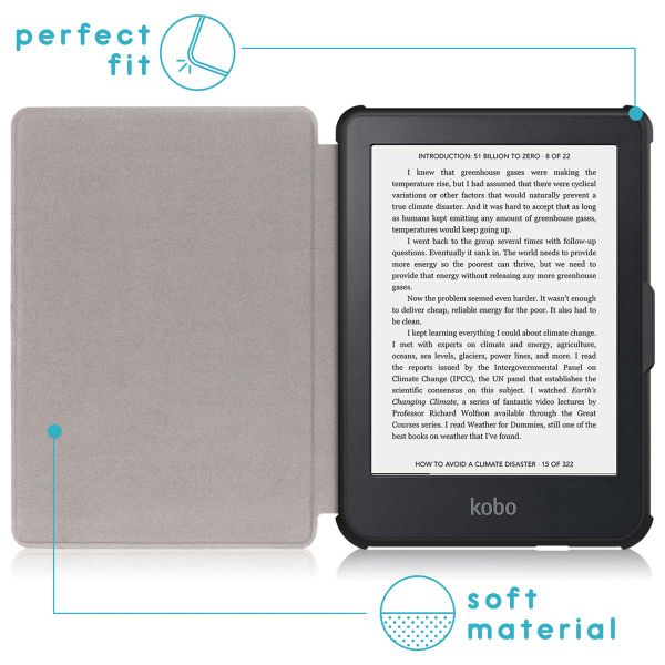 imoshion Étui de liseuse portefeuille Slim Soft Kobo Clara 2E / Tolino Shine 4 - Rose Doré