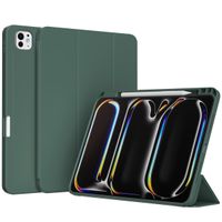 Accezz Coque tablette portefeuille Smart Silicone Apple iPad Pro 11 (2025) M5 / (2024) M4 - Vert foncé