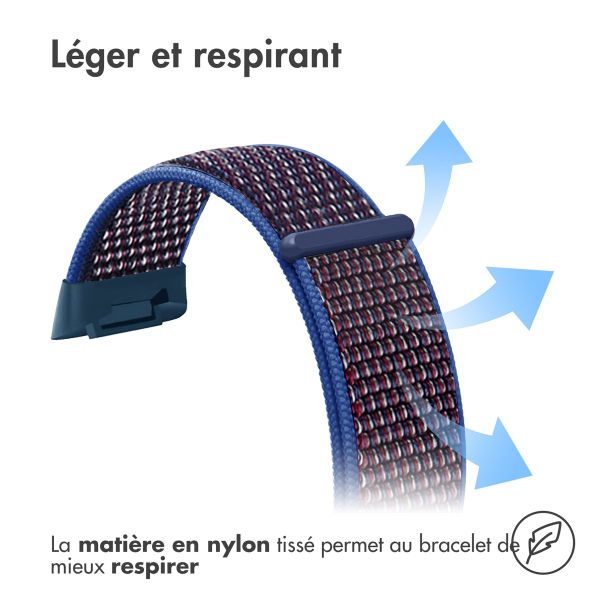 imoshion Bracelet en nylon Fitbit Charge 5 - Taille L - Bleu