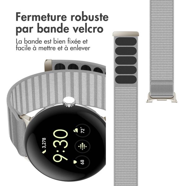 imoshion Bracelet en nylon Google Pixel Watch 3 / 4 (45 mm) - Gris clair