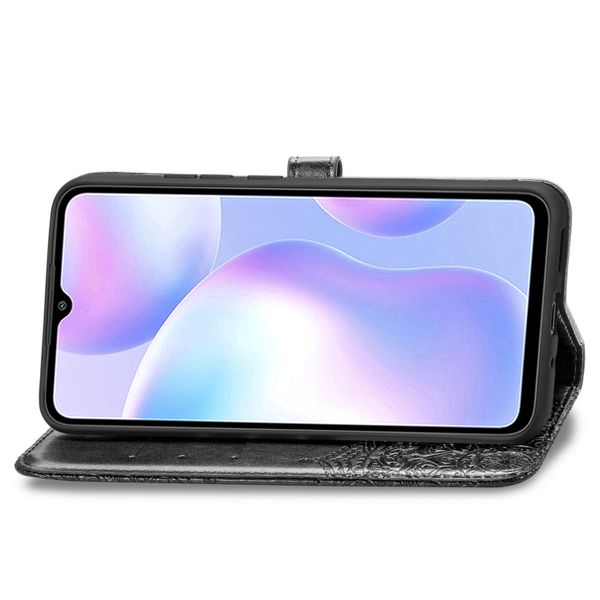 Etui de télephone portefeuille Mandala Xiaomi Redmi 9A - Noir