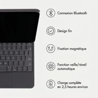 Accezz Clavier Bluetooth magnétique Apple iPad 11 (2025) 11 pouces A16 / iPad 10 (2022) 10.9 pouces - QWERTY / NL - Noir