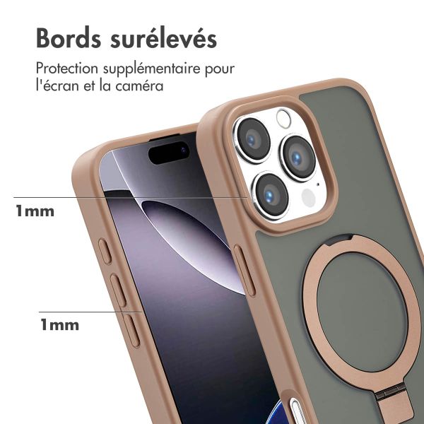 Accezz Coque Ring Stand avec MagSafe Apple iPhone 16 Pro Max - Marron