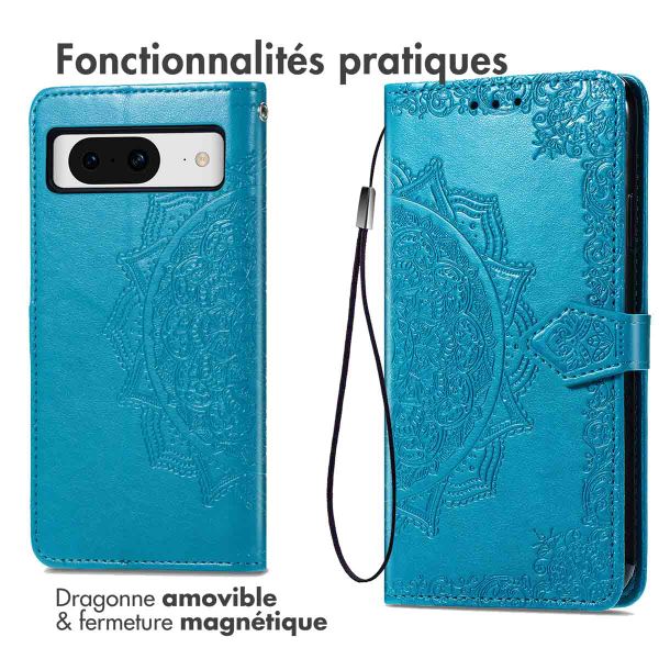 imoshion Etui de télephone Mandala Google Pixel 8 - Turquoise