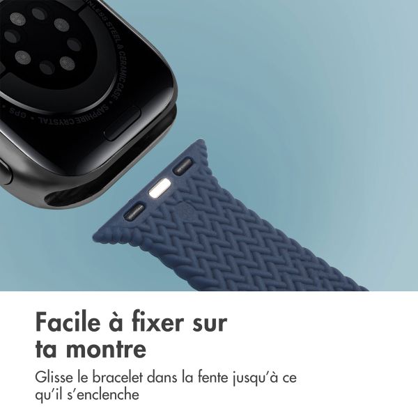 imoshion Bracelet tressé en silicone Apple Watch | 38/40/41/42 mm - Bleu foncé