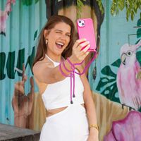 imoshion Coque en silicone avec cordon Apple iPhone 14 Pro - Fluor Roze