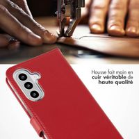 Selencia Étui portefeuille en cuir véritable Samsung Galaxy A26 - Rouge