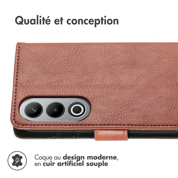 imoshion Étui de télephone portefeuille de luxe OnePlus Nord CE 4 - Marron