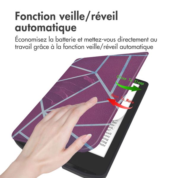 imoshion Design Slim Hard Case Sleepcover Pocketbook Verse / Verse Pro / Verse Pro Color / Vivlio Light / Light HD - Bordeaux Graphic