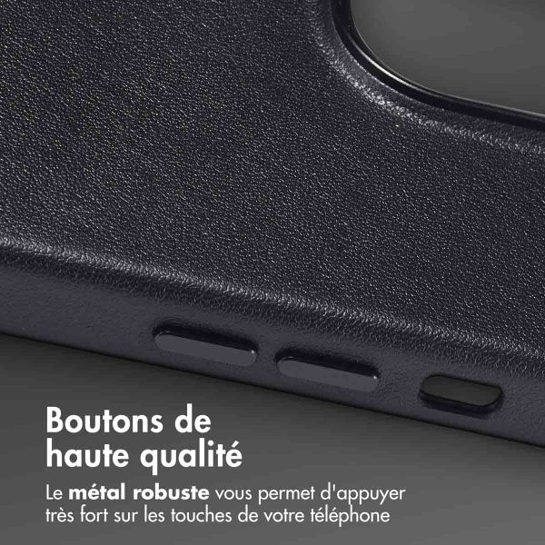 Accezz Coque arrière en cuir avec MagSafe Apple iPhone 14 Pro Max - Onyx Black
