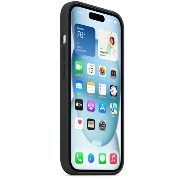 Apple Coque en silicone MagSafe Apple iPhone 15 - Black