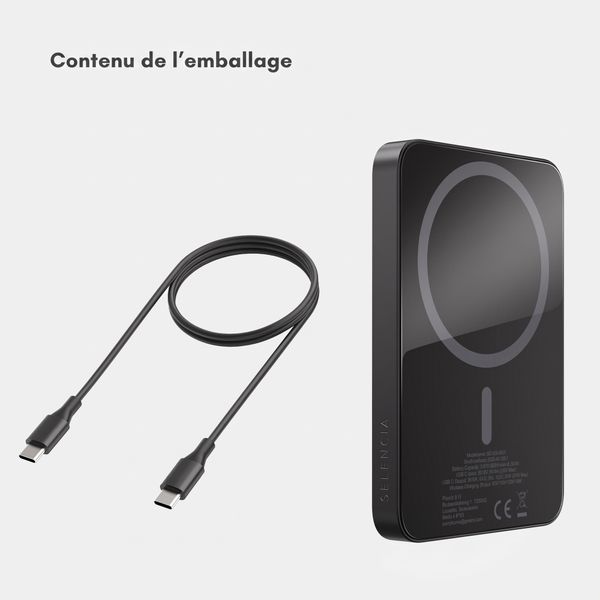 Selencia Powerbank Vivid 5 000 mAh - MagSafe et Qi - Black / Wavy Baby Choco