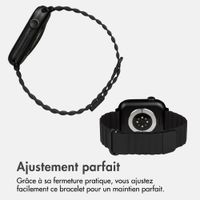 imoshion Bracelet magnétique en cuir synthétique Apple Watch | 44/45/46/49 mm - Noir