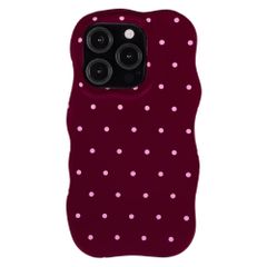 Selencia Coque arrière Vivid Wavy avec MagSafe Apple iPhone 15 Pro - Happy Dots Burgundy