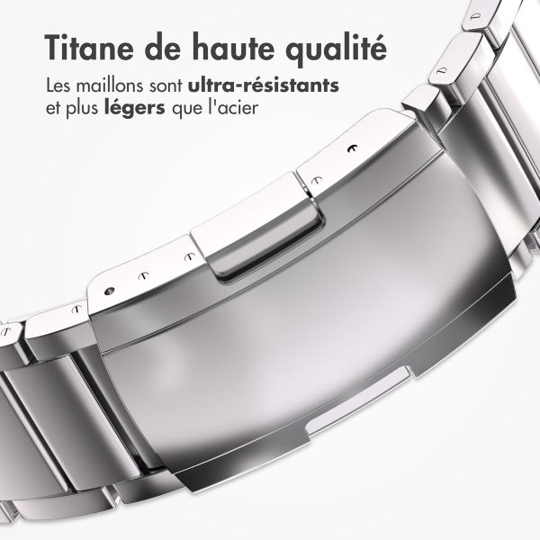 Accezz Bracelet en acier Titane mat Apple Watch | 44/45/46/49 mm - Argent