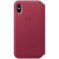 Apple Étui de télephone portefeuille Leather Folio Apple iPhone X / Xs - Berry