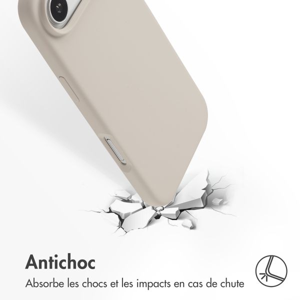 Accezz Coque Liquid Silicone avec MagSafe Apple iPhone Air - Stone