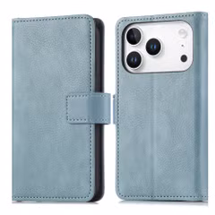 imoshion Étui de télephone portefeuille de luxe Apple iPhone 18 Pro Max / 17 Pro Max - Bleu clair