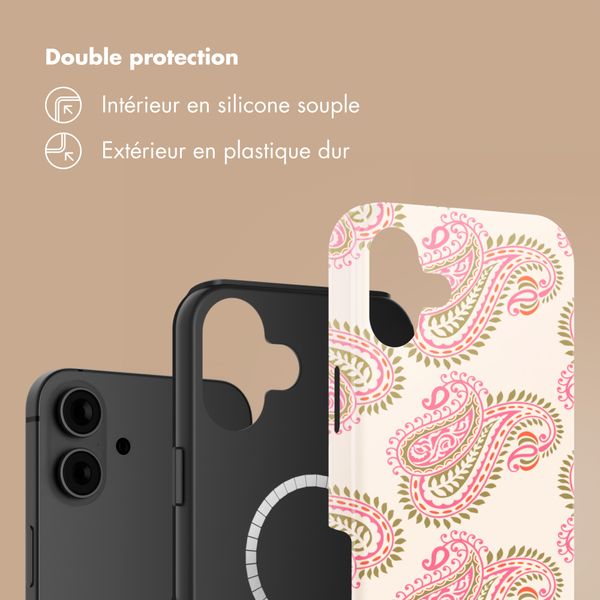 Selencia Coque arrière Vivid avec MagSafe Apple iPhone 16 - Paisley Blush