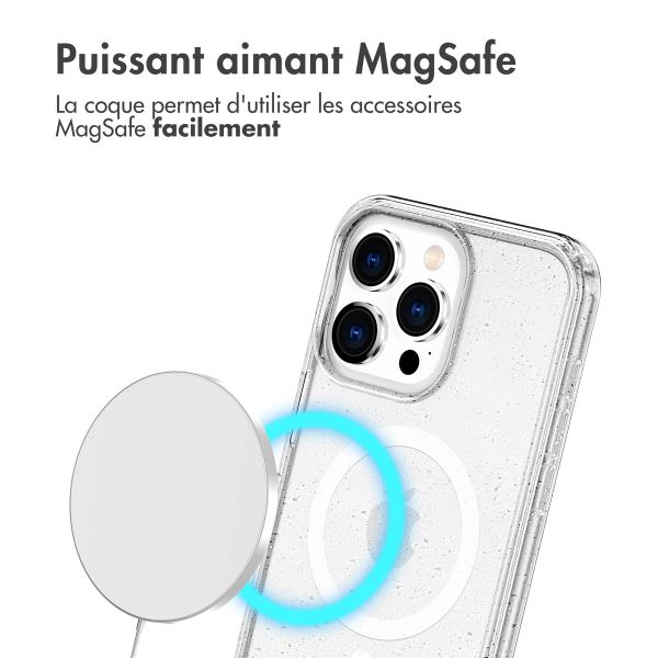 imoshion Coque Pailletée avec MagSafe Apple iPhone 15 Pro Max - Paillettes Transparent