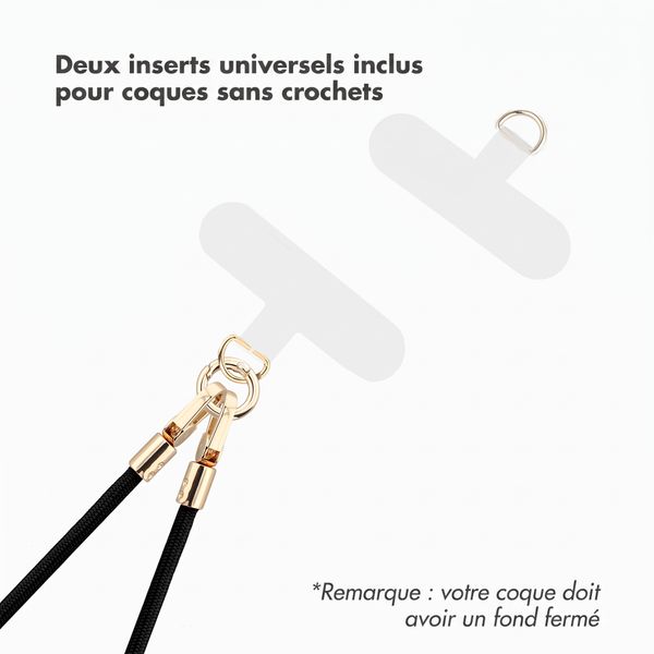 Selencia Cordon universel pour téléphone avec 2 crochets - réglable - Noir