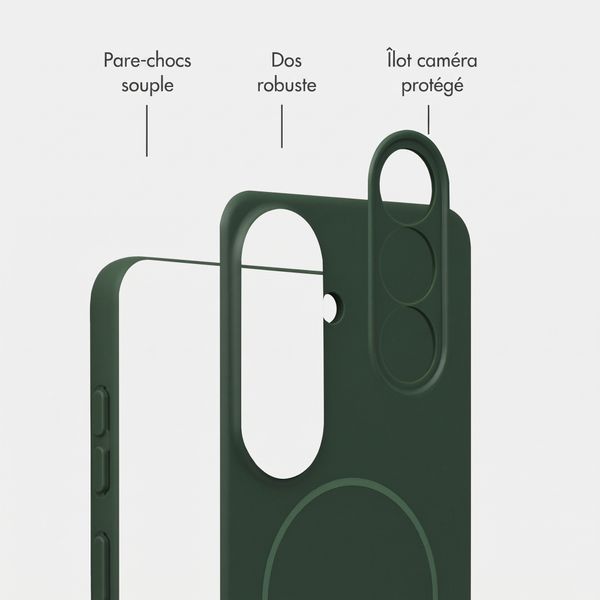 Accezz Coque Grip avec MagSafe Samsung Galaxy S26 - Vert foncé