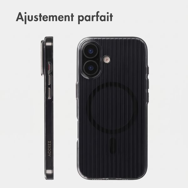 Accezz Coque arrière Lite avec MagSafe | Fluted | Apple iPhone 17 - Noir