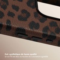Selencia Coque Sabi imprimé panthère avec MagSafe Apple iPhone 15 Pro - Mocha Brown