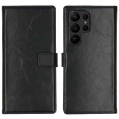 Selencia Étui portefeuille en cuir véritable Samsung Galaxy S23 Ultra - Noir