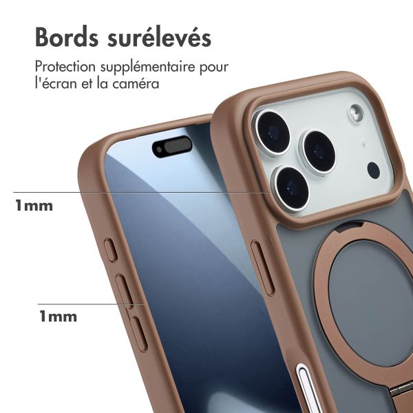 Accezz Coque Ring Stand avec MagSafe Apple iPhone 17 Pro - Marron