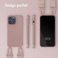 Selencia Coque silicone avec cordon amovible Apple iPhone 14 Pro Max - Sand Pink