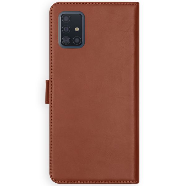 Selencia Étui portefeuille en cuir véritable Samsung Galaxy A51 - Marron clair